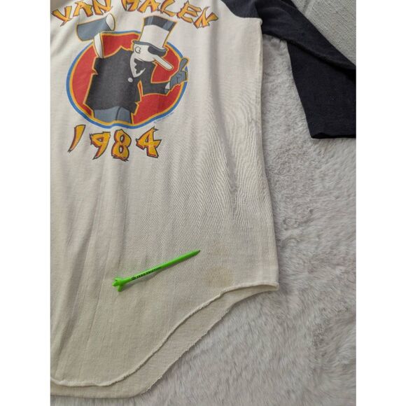 Vintage Van Halen 1984 Tour baseball shirt 3/4 Sleeve S Small 80's Vtg *Flaws - Picture 6 of 12